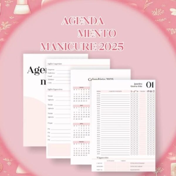Agenda Agendamento Manicure - 2025 Rosa - Image 2