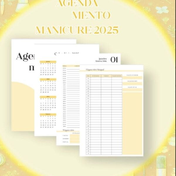 Combo Agendamento Manicure - 10 Agendas em 5 Cores Diferentes - Image 2