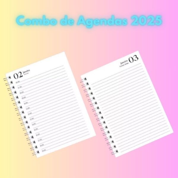 Combo com 2 Agendas Básicas 2025 - Arquivo Digital