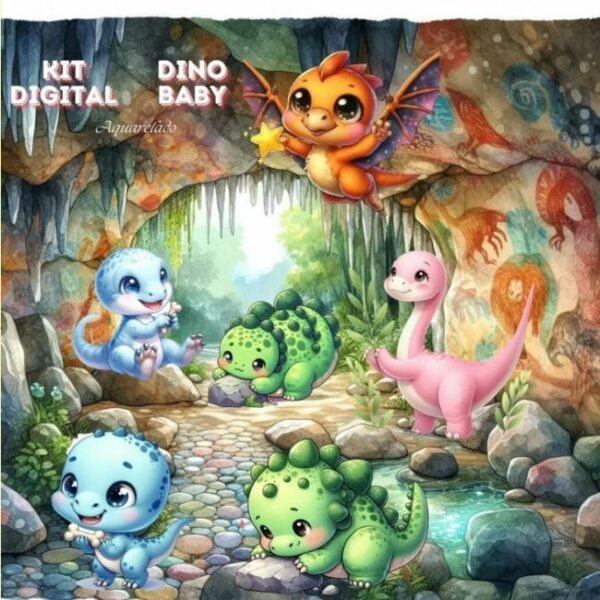Kit Digital Dinossauro Baby