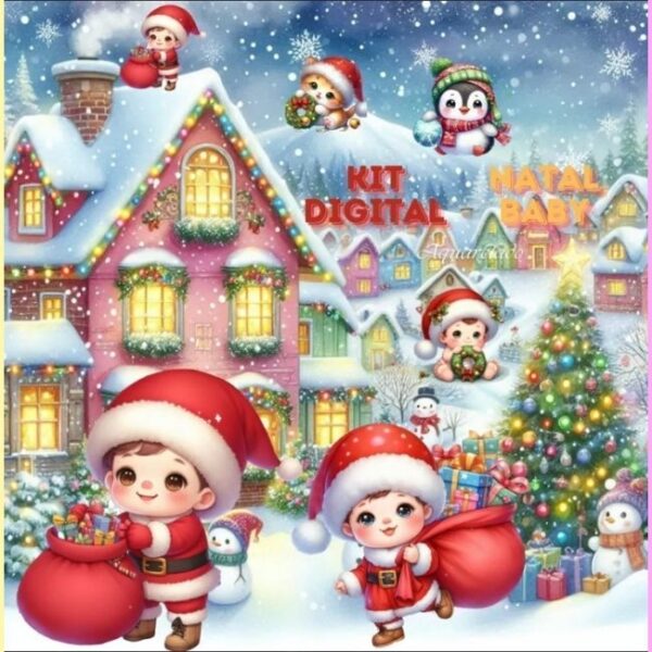 Kit Digital Natal Baby Cute