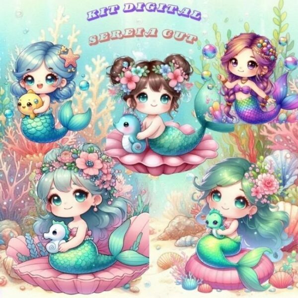 Kit Digital Sereia Fofa